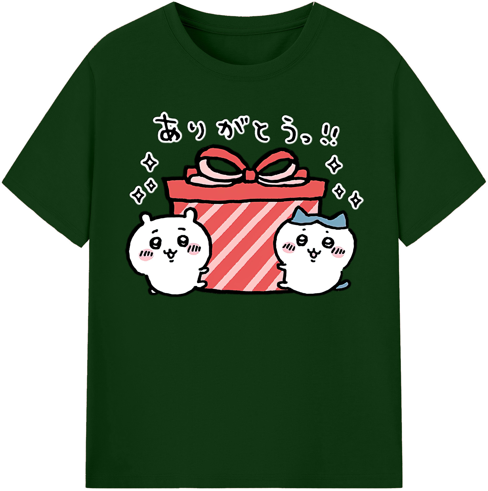 （画像用） ちいかわ ハチワレ Chii-kawa hachiware 綿100％半袖Tシャツ（フロントプリント）